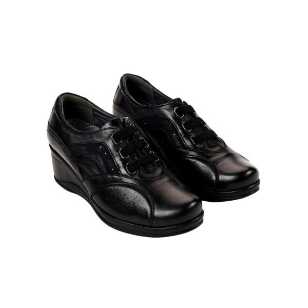Forelli 57602-G Defne Siyah Kadın Comfort Deri Ayakkabı