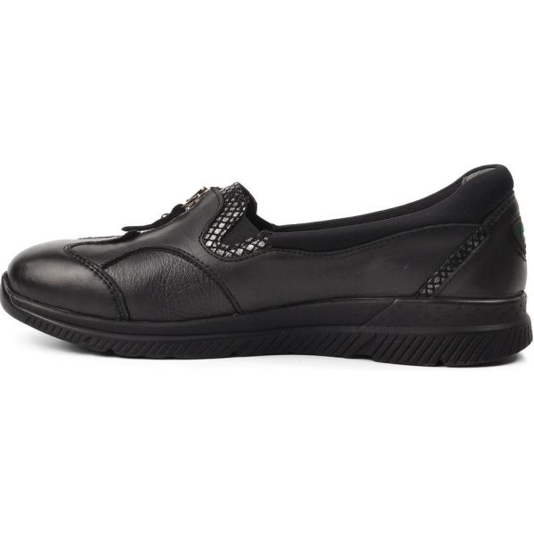 Forelli 29444-G Lilyum Siyah Kadın Comfort Deri Ayakkabı