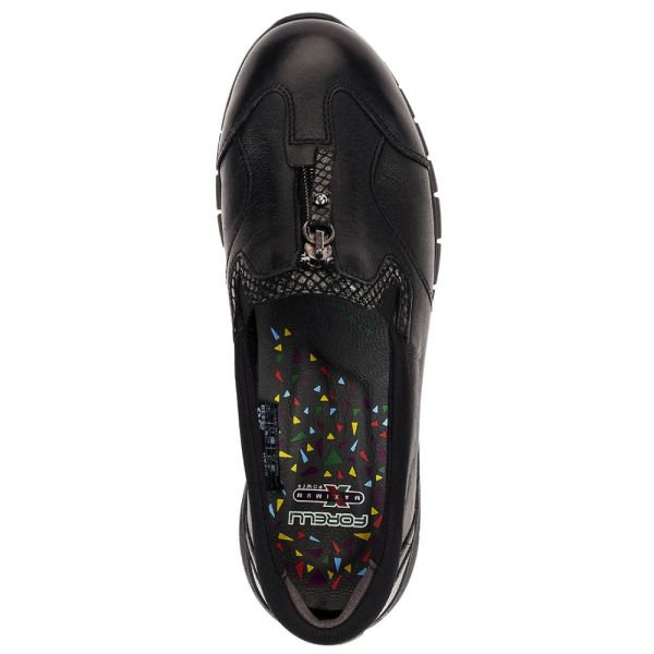 Forelli 29444-G Lilyum Siyah Kadın Comfort Deri Ayakkabı