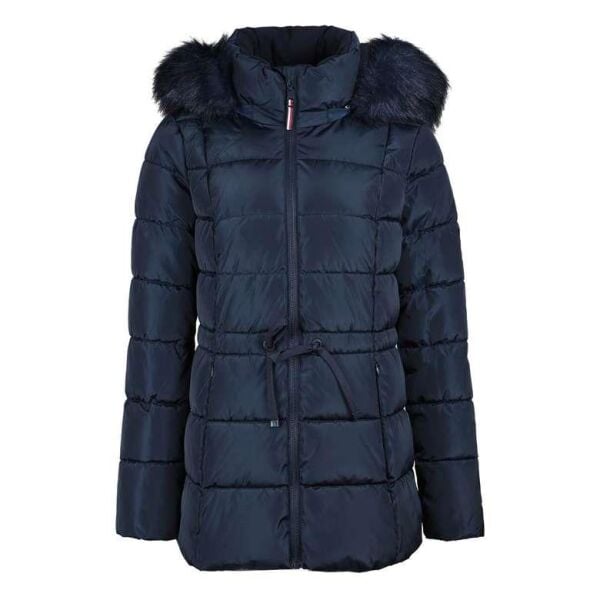 Tommy Hilfiger Kadın Kapüşonlu Mont TW2MP914-BLACK