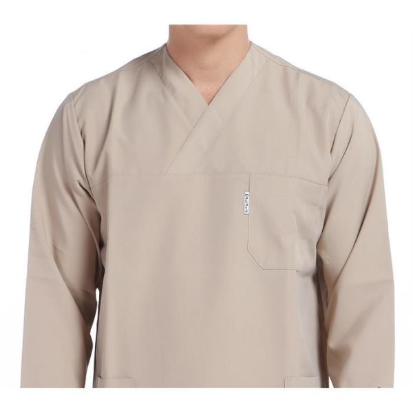 V Yaka Ceket Uzun Kol Bej