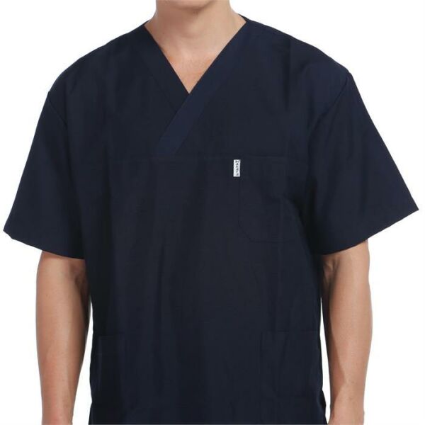 V Yaka Ceket Kısa Kol Lacivert