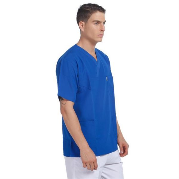 V Yaka Ceket Kısa Kol Sax Mavi