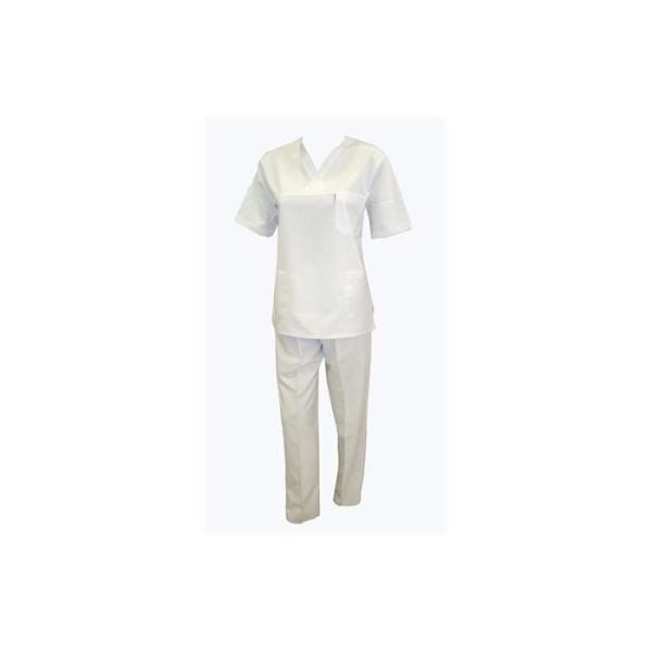 V Yaka Takım Kısa Kol Beyaz