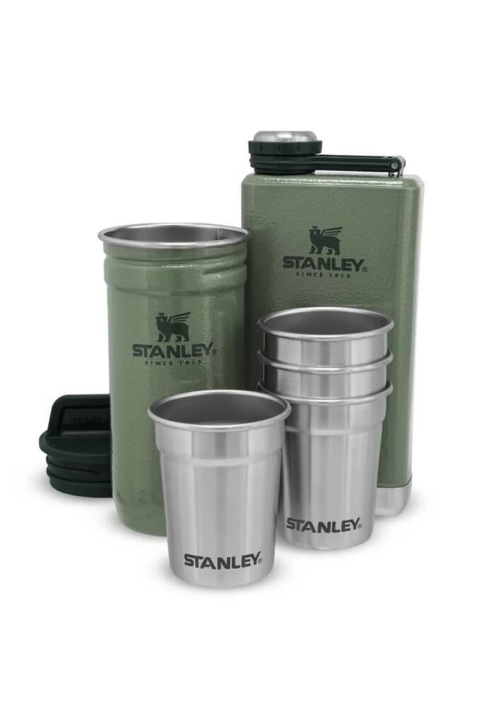 Stanley Adventure Çelik Shot Gri Bardak ve Yeşil Matara Seti