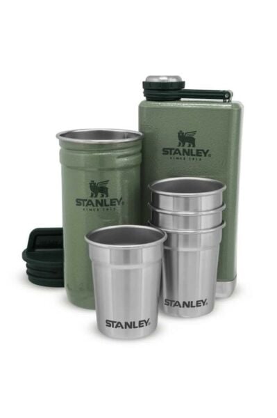 Stanley Adventure Çelik Shot Gri Bardak ve Yeşil Matara Seti