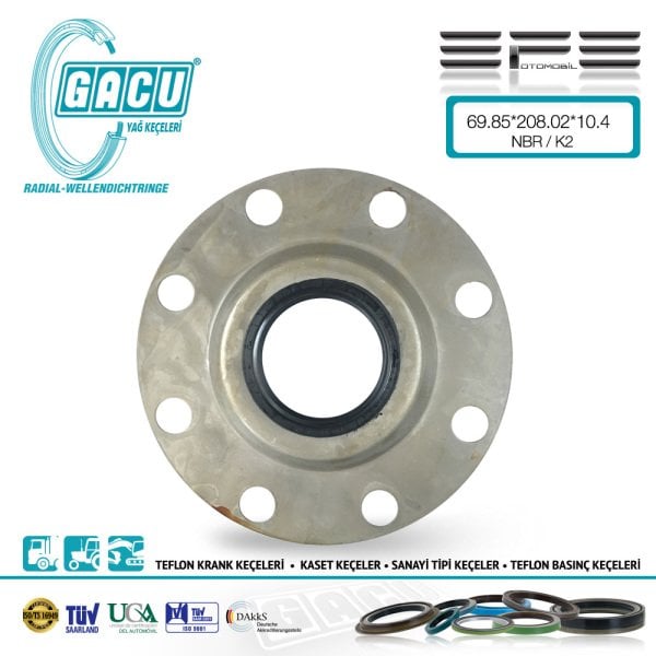 11908-BMC FORD AKS KEÇESİ (AZ DELİKLİ)-GACU KEÇE 69.85X208.02X10.4 NBR/K2