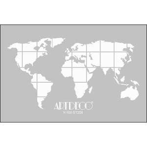 Artdeco Stencil A4 Dünya Haritası - 208