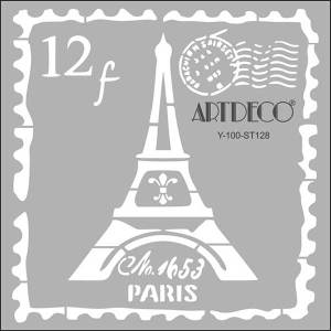 Artdeco Stencil 30x30cm Paris Posta Pulu - 128