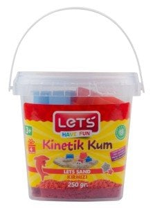Lets Kinetik Kum Plastik Kutu 250gr - Kırmızı