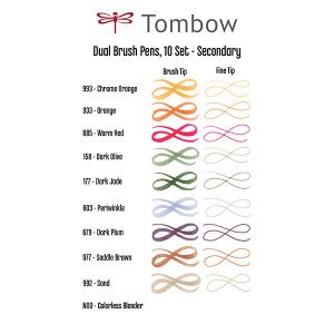 Tombow Dual Brush Pen Fırça Uçlu Keçeli Kalem 10'lu - Ara Renkler