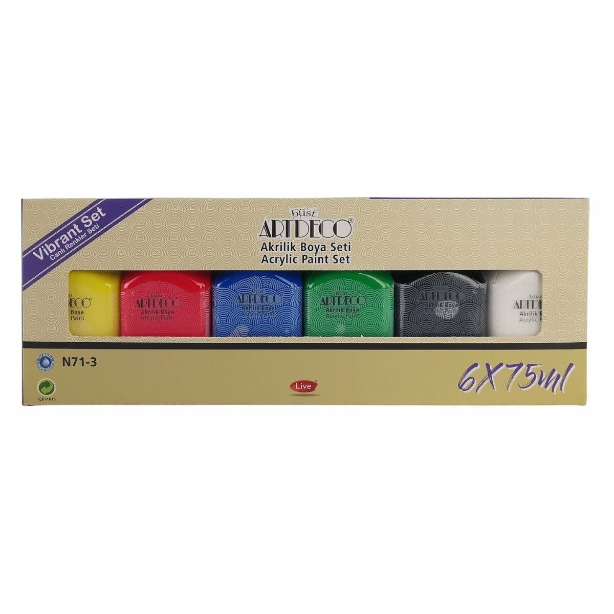 Artdeco Akrilik Boya Canlı Renkler 6x75ml Set