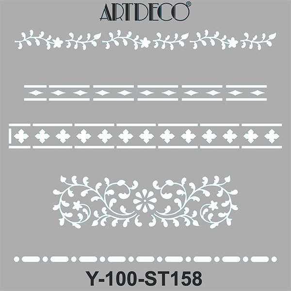Artdeco Stencil 30x30cm İnce Bordür - 158