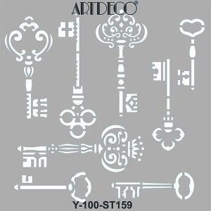 Artdeco Stencil 30x30cm Anahtarlar - 159