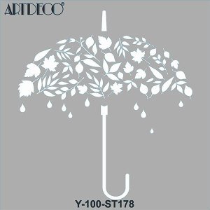Artdeco Stencil 30x30cm Sonbahar Şemsiyesi - 178