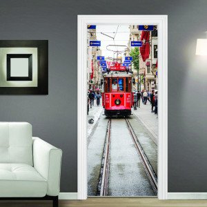 Kapı Giydirme - İstanbul Tramvay 100x200 cm