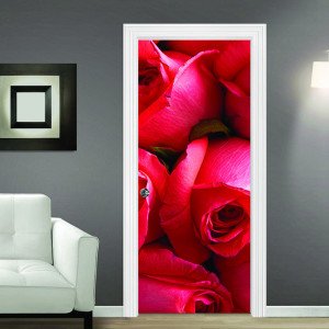 Kapı Giydirme - Kırmızı Gül 100x200 cm