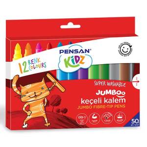 Pensan Jumbo Keçeli Kalem 12 Renk