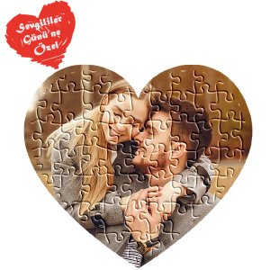 Sevgililer Günü'ne Özel 97 Parça A3 Kalpli Puzzle 27x40