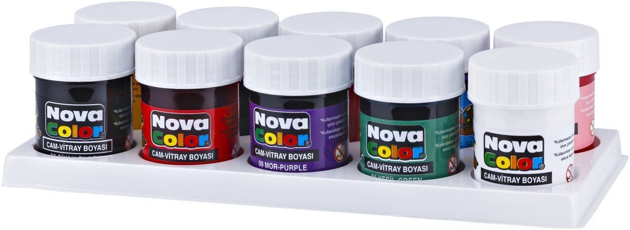 Nova Color Cam Boyası Su Bazlı 10Lu Takım