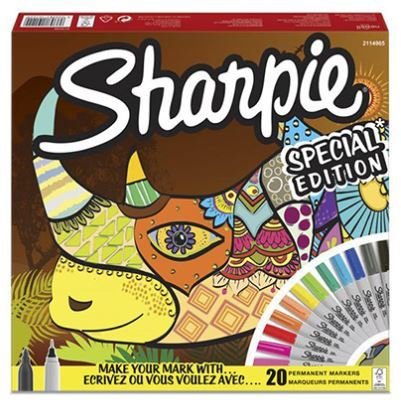 Sharpie Fine Permanent Marker 20'li Karışık Kutu Gergedan