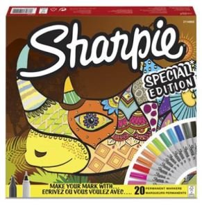 Sharpie Fine Permanent Marker 20'li Karışık Kutu Gergedan