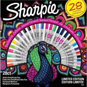 Sharpie Fine Permanent Marker 28'li Karışık Kutu Tavuskuşu