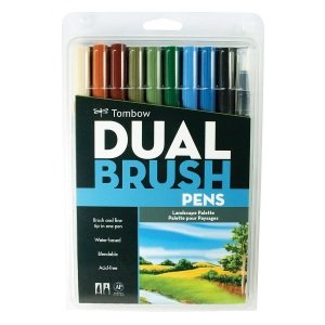 Tombow Dual Brush Pen Fırça Uçlu Keçeli Kalem 10'lu - Peyzaj Seti