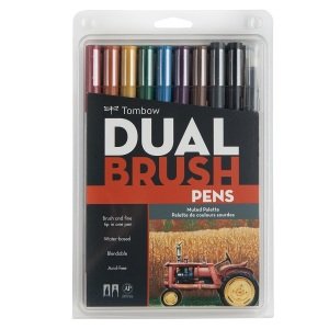 Tombow Dual Brush Pen Fırça Uçlu Keçeli Kalem 10'lu - Yumuşak Tonlar