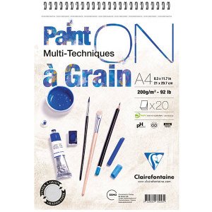Clairefontaine Paint-On A Grain Çizim Blok A4 20yp 200gr