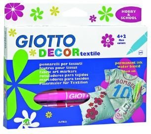 Giotto Kumaş Tişört Tekstil Kalemi 6'Lı Set