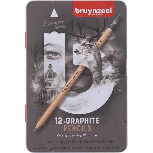 Bruynzeel Expression Graphite 12'li Dereceli Kurşun Resim Kalemi Seti