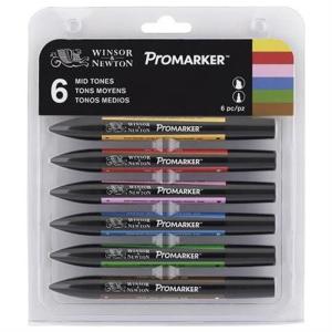 Winsor Newton Promarker Çift Uçlu Keçeli Kalem 6'lı - Ara Tonlar