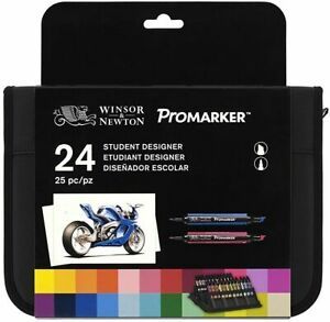 Winsor Newton Promarker Çift Uçlu Keçeli Kalem 24 Renk Çantalı Set