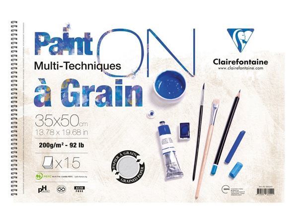 Clairefontaine Paint-On A Grain Start 35X50 Cm Çizim Blok 160 Gr 15 Yaprak Resim Defteri