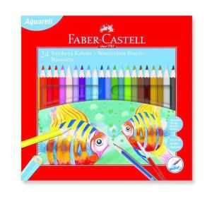 Faber Castell Karton Kutu Aquarel Kuru Suluboya Kalemi 24 Renk