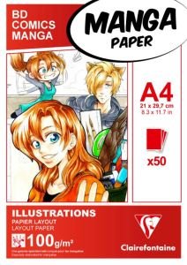 Clairefontaine Manga Çizim Defteri A4 50yp 100gr