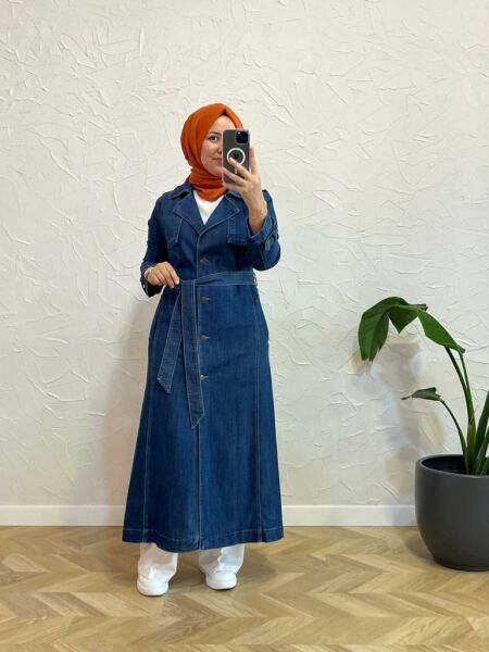 Kadın6458-1 Denim Trençkot