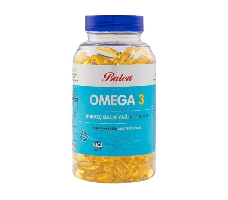 Omega 3 Norveç Balık Yağı(Trigliserid)200 Yumuşak Kapsül Takviye Edici Gıda