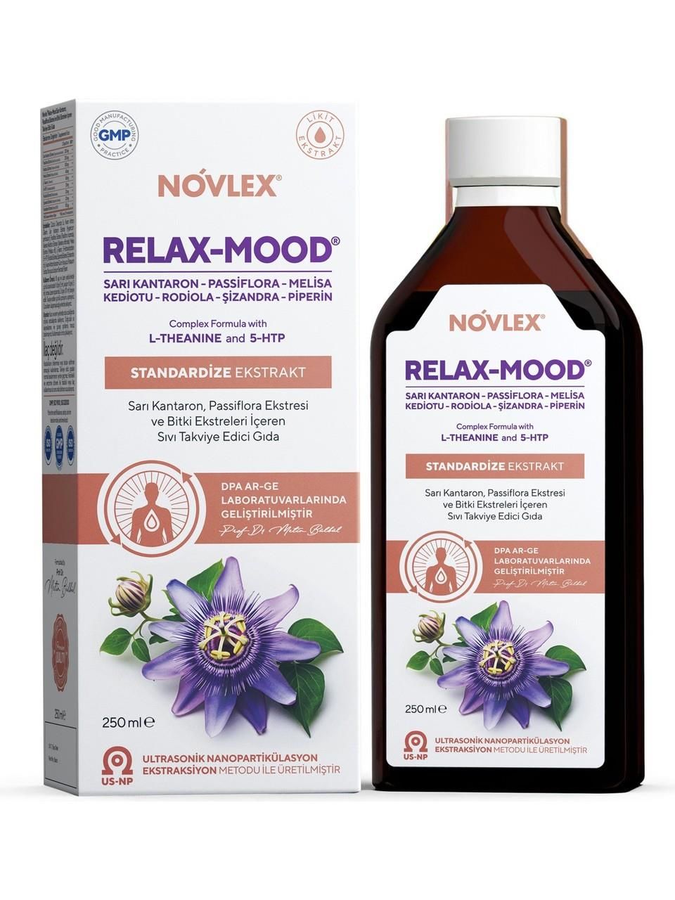 Novlex Relax Mood Sarı Kantaron Passiflora Ekstresi ve Bitki Ekstreleri 250 ml