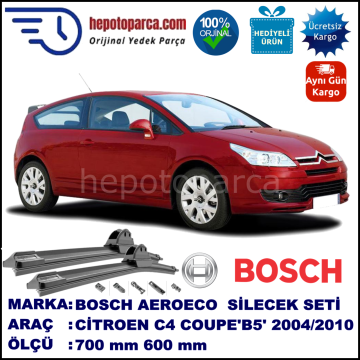 CITROEN C4 Coupé [B5] 11.2004-07.2010, 700 / 600 mm. BOSCH AEROECO Aparatlı Muz Silecek
