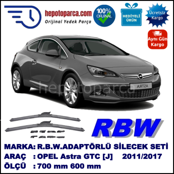 OPEL Astra GTC [J] 09.2011-..., 700 / 600 mm.  RBW  ADAPTÖRLÜ MUZ SİLECEK SETİ