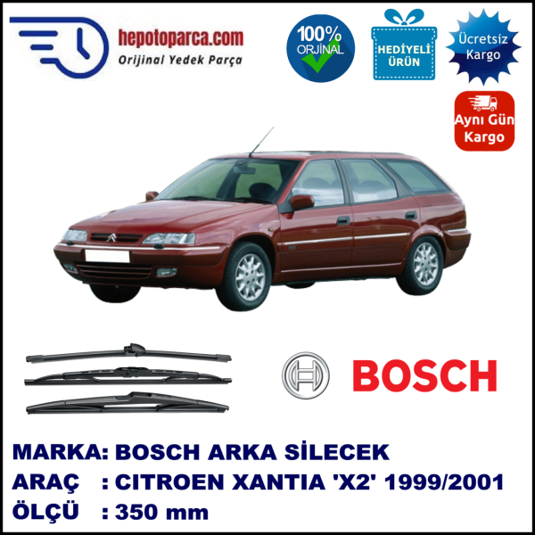 CITROEN Xantia Break [X2] 350 mm 12.1999-12.2001 BOSCH Arka Silecek