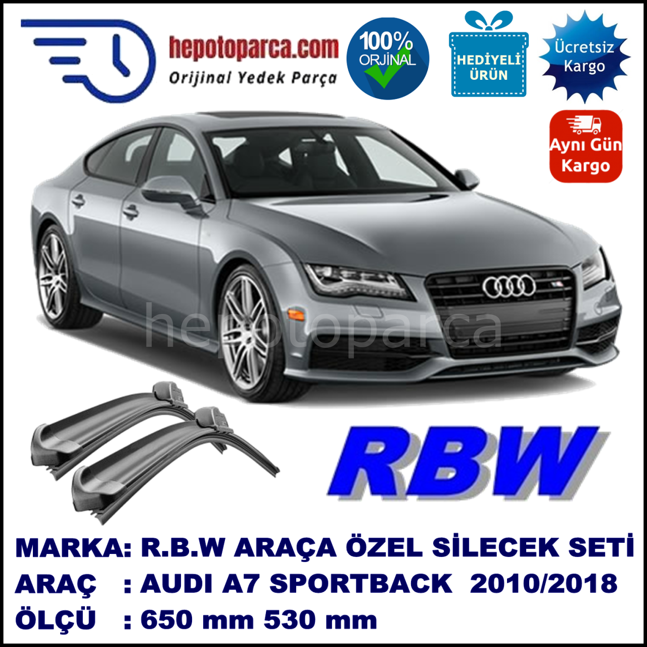 AUDI A7 SPORTBACK MUZ SİLECEK TAKIMI RBW ARACA ÖZEL (2010-2018)