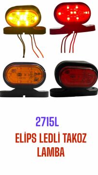 12 LEDLİ ELİPS TAKOZ (LAMBA) SARI KIRMIZI