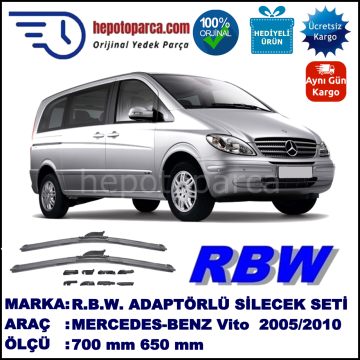 MERCEDES-BENZ Vito [639 T0N] 09.2005-08.2010, 700 / 650 mm.  RBW  ADAPTÖRLÜ MUZ SİLECEK SETİ