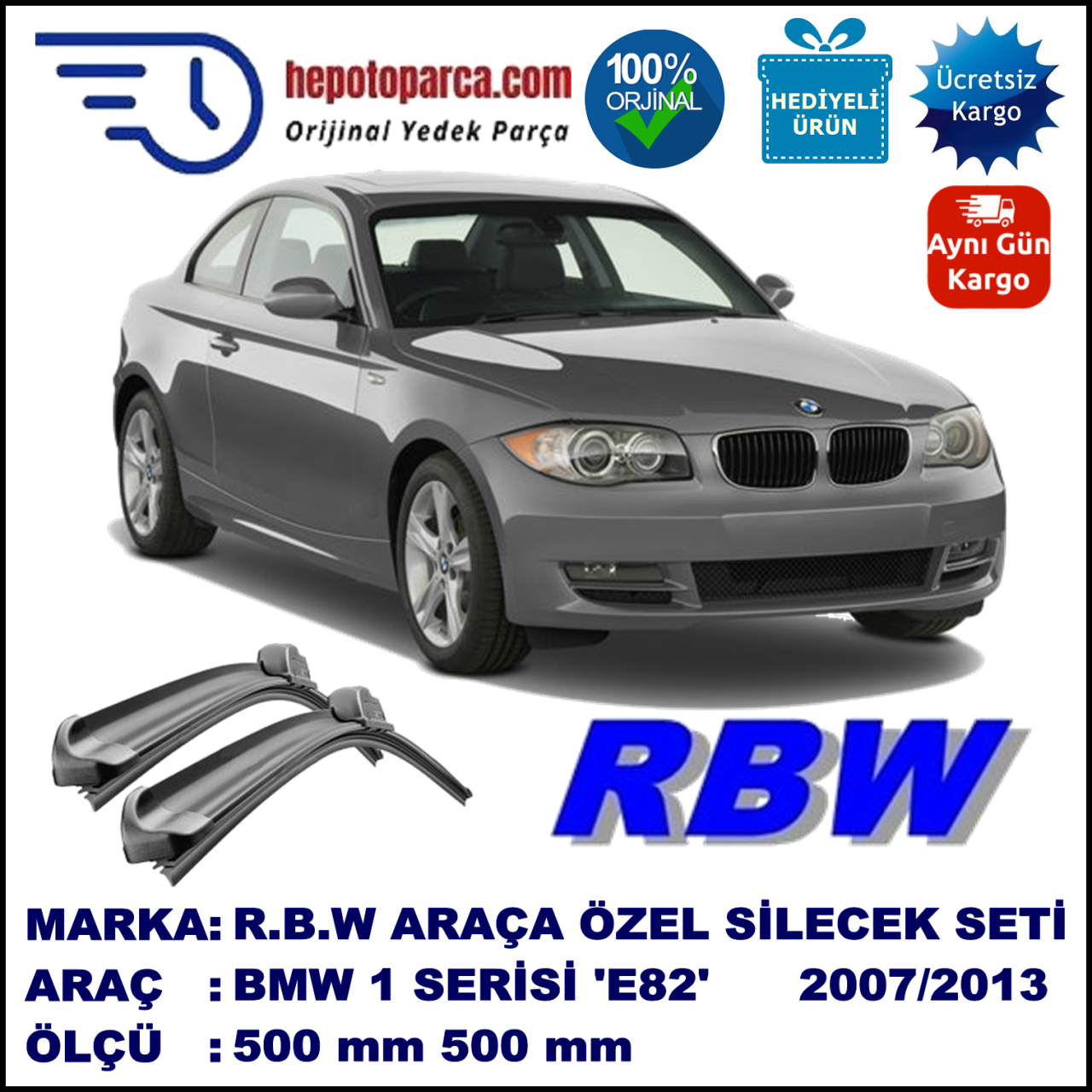 BMW 1 SERIES COUPÉ [E82] MUZ SİLECEK TAKIMI RBW ARACA ÖZEL (2007-2013)