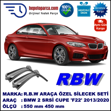 BMW 2 SERIES COUPÉ [F22,F87] MUZ SİLECEK TAKIMI RBW ARACA ÖZEL (2013→)