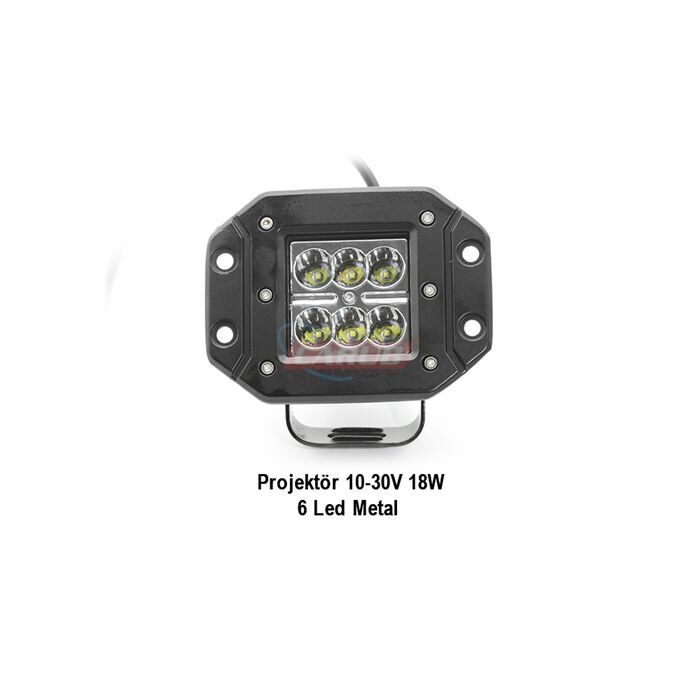 3010563 CARUB PROJEKTÖR 10-30V 18W 6 LED  METAL KUTU SİYAH