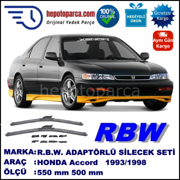 HONDA Accord Sedan [CC; CE/CF] 03.1993-10.1998, 550 / 500 mm.  RBW  ADAPTÖRLÜ MUZ SİLECEK SETİ